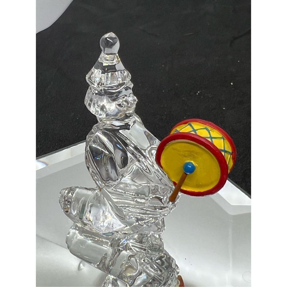 Waterford Crystal Jewels Merry Music Collection Clown W Drum Figurine on Mirror